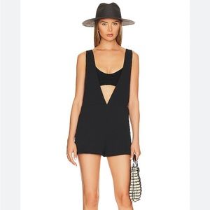 NWT Onia Black Crinkle Pull On Romper Size XS